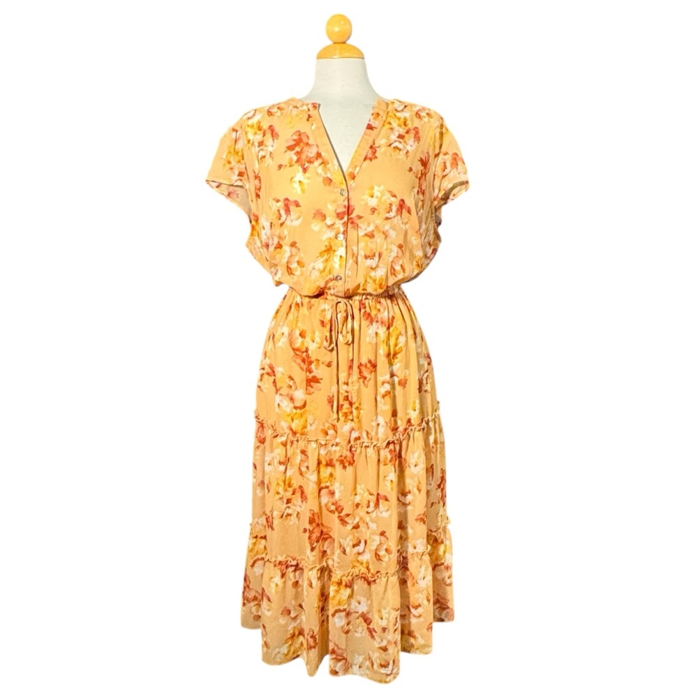 Floral Print Peach Dress